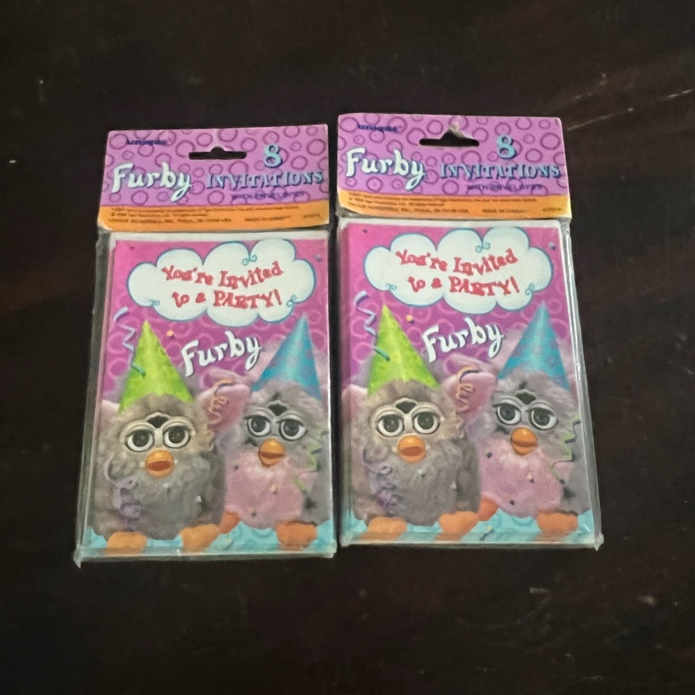 1999 Furby Party Vintage Birthday packs of invitations
